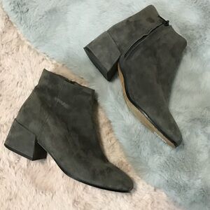 Vince gray suede ankle booties